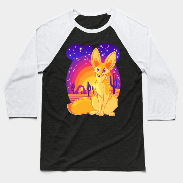 Fennec Fox Baseball T-Shirt by FlannMoriath